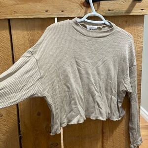 Beige cropped long sleeve